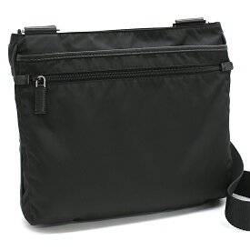 【中古】プラダ ショルダーバッグ クロスボディ 三角プレート トライアングルロゴ ナイロン サフィアーノレザー ブラック PRADA [送料無料]
