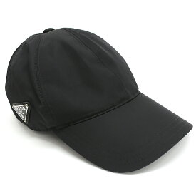 【中古】新品同様 プラダ ベースボール キャップ 帽子 RN98339 ナイロン ブラック サイズ S トライアングルロゴプレート PRADA [美品][送料無料]