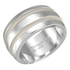 【中古】新品同様 7.5号 14号 ティファニー グルーブド リング 指輪 ダブルライン スターリングシルバー 925 TIFFANY&CO. [美品][送料無料]