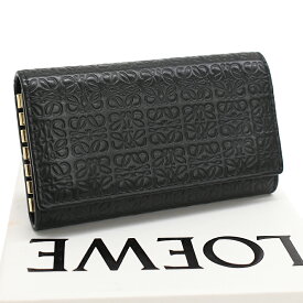 【中古】ロエベ 6連 キーケース リピート アナグラム レザー ブラック LOEWE [美品][送料無料]