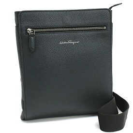【中古】サルヴァトーレフェラガモ クロスボディ ショルダーバッグ FZ-24 0471 レザー ダークブルー Salvatore Ferragamo[美品][送料無料]