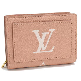 【中古】ルイヴィトン ポルトフォイユクレア 二つ折り財布 M81649 バイカラーモノグラムアンプラント レザー ライトピンク LOUIS VUITTON Portefeuille Claire[美品][送料無料]