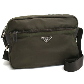 【中古】プラダ クロスボディ ショルダーバッグ ナイロン カーキグリーン トライアングルロゴプレート PRADA[送料無料]