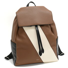 【中古】バリー バックパック リュックサック レザー カラーブロック ブラウン ブラック ホワイト BALLY[美品][送料無料]