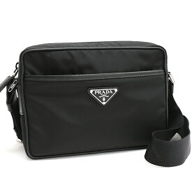 【中古】プラダ クロスボディ ショルダーバッグ リナイロン ブラック トライアングルロゴプレート PRADA[美品][送料無料]