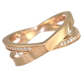 【中古】新品同様 ティファニー 6号 アトラス X ナロー リング 指輪 K18ピンクゴールド ダイヤモンド 0.08ct ジュエリー TIFFANY&CO. [美品][送料無料]