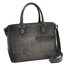 【中古】新品同様 ベルルッティ トゥジュール XS 2way トートバッグ カリグラフィ スクリット レザー ダークブラウン BERLUTI Toujours[美品][送料無料]