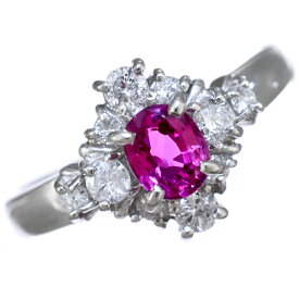 【中古】新品同様 リング 指輪 12号 プラチナ900 ルビー 0.54ct ダイヤモンド 0.33ct ジュエリー [美品][送料無料]