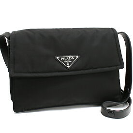 【中古】新品同様 プラダ ミディアム パデッド Re-Nylon ショルダーバッグ 1BD255 リナイロン ブラック トライアングルロゴプレート PRADA[美品][送料無料]