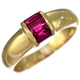 【中古】新品同様 ティファニー 12号 スタッキング バンド リング 指輪 K18イエローゴールド ルビー TIFFANY&CO. [美品][送料無料]