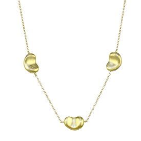 【中古】新品同様 ティファニー エルサペレッティ トリプル ビーン デザイン ペンダント ネックレス K18イエローゴールド TIFFANY&CO. [美品][送料無料]