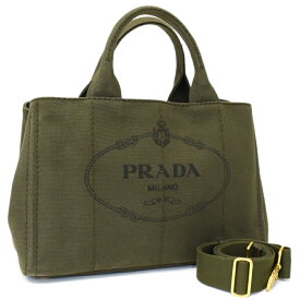 【中古】プラダ カナパ 2way ハンドバッグ ショルダーバッグ 三角プレート トライアングルロゴ カーキ PRADA [送料無料]