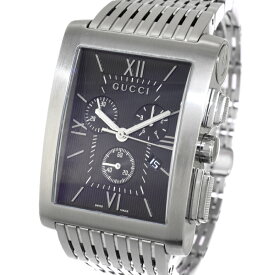 【中古】グッチ Gメトロ クロノグラフ メンズ腕時計 8600M ステンレス ブラック文字盤 シルバーカラー GUCCI [送料無料]