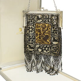 【中古】キャラット ビーズバッグ チェーン ハンドバッグ ポーチ メタルビーズ シルバー マルチカラー Karat[美品][送料無料]