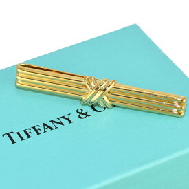 【中古】新品同様 ティファニー シグネチャー クロス タイバー ネクタイピン K18イエローゴールド TIFFANY&CO. [美品][送料無料]