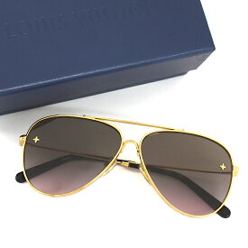 【中古】未使用品 ルイヴィトン サングラス ザ LV パイロット Z1618U モノグラム アビエーターシェイプ ブラウン ノーズパッド アイウェア LOUIS VUITTON The LV Pilot Sunglasses[美品][送料無料]