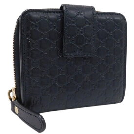 【中古】新品同様 グッチ マイクログッチシマ コンパクト財布 449395 ブラック系 贈り物 GUCCI[送料無料]
