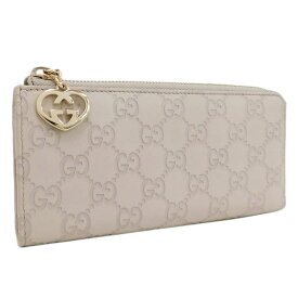 【中古】グッチ L字ファスナー長財布 295671 グレー系 レザー グッチシマ お洒落 普段使い GUCCI [送料無料]