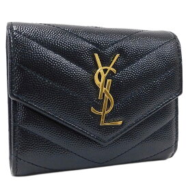 【中古】新品同様 サンローラン クラシックモノグラム コンパクト財布 692061 YVES SAINT LAURENT[送料無料]