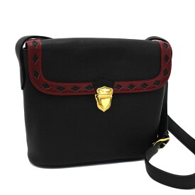【中古】新品同様 サンローラン レザー ヴィンテージ カットアウト ショルダーバッグ YVES SAINT LAURENT[送料無料]