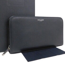 【中古】サンローラン レザー ラウンドファスナー 長財布 328558 箱 YVES SAINT LAURENT[送料無料]