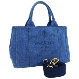 【中古】新品同様 プラダ 2wayバッグ 1BG439 ブルー系 デニム カナパミニ お出掛け PRADA [送料無料]