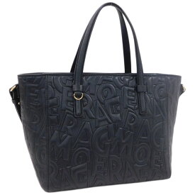 【中古】フェラガモ ロゴモチーフ 2wayバッグ RE-21F963 ブラック系 レザー お洒落 お出掛け Salvatore Ferragamo [送料無料]