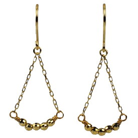 【新品】デザインピアス K10YG イエローゴールド ミラーボール アメリカンピアス フック 両耳用 レディース ジュエリー