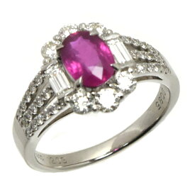 【中古】リング プラチナ900 Pt900 ダイヤモンド ルビー ダイヤ0.85ct ルビー1.203ct 指輪サイズ：11.5号 レディース ジュエリー 鑑別書付き [送料無料][美品]