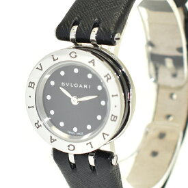 【中古】ブルガリ 腕時計 ビーゼロワン B-zero1 BZ23SC レディース SS×レザー ブラック文字盤 BVLGARI [送料無料][美品]