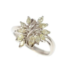 【中古】プラチナ900 フラワーリング ダイヤモンド 0.73ct 指輪 ジュエリー 13号 [送料無料]