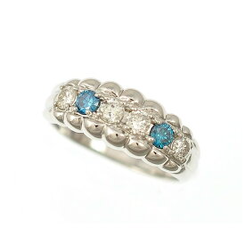【中古】プラチナ900 ブルーダイヤモンド・ダイヤモンドリング 0.50ct サイズ10号 [送料無料]