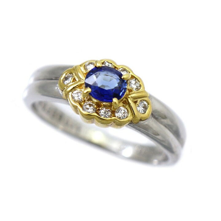 楽天市場】【中古】指輪 リング Pt900 K18 サファイア 0.33ct 