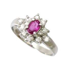 【中古】指輪 リング プラチナ900 ルビー 0.43ct ダイヤモンド 0.23ct 12.5号 レディース ジュエリー [送料無料][美品]