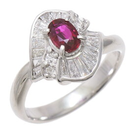 【中古】リング プラチナ900 ルビー 0.43ct ダイヤモンド 0.46ct 10号 6.0g レディース ジュエリー [送料無料]