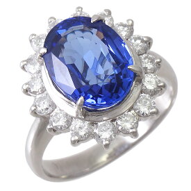 【中古】リング プラチナ900 タンザナイト 4.15ct ダイヤモンド 0.92ct 15号 9.1g ミニ鑑別書付き レディース ジュエリー [送料無料]