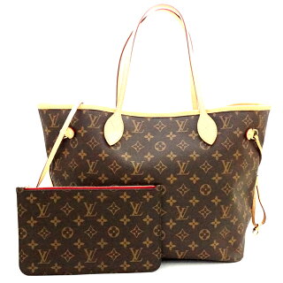 【キャッシュレス5％還元】【中古】ルイヴィトントートバッグネヴゼフルMMポーチ付きM41178モノグラムLOUISVUITTON[送料無料]