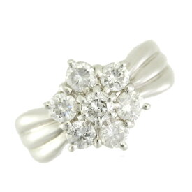 【中古】リング プラチナ900 ダイヤモンド 1.00ct サイズ9号 フラワーモチーフ ミニ鑑別書付き レディース ジュエリー [送料無料][美品]