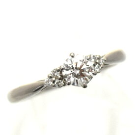 【中古】リング プラチナ950 ダイヤモンド 0.366ct 0.05ct 9号 鑑定書付 レディース ジュエリー [送料無料][美品]