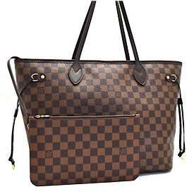 【楽天スーパーSALE】【中古】ルイヴィトン トートバッグ ネヴァーフルMM N41358 ダミエ エベヌ ブラウン LOUIS VUITTON Neverfull MM [送料無料]