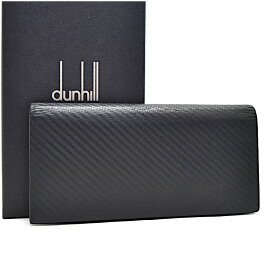 【中古】ダンヒル 二つ折り長財布 レザー メンズ ブラック dunhill [美品][送料無料]