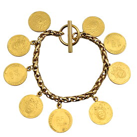 【中古】ディオール ブレスレット ヴィンテージ マンテル コインブレスレット ジュエリー レディース ゴールド Dior [美品][送料無料]