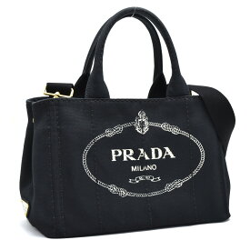 【中古】プラダ 2WAYバッグ トートバッグ カナパミニ 1BG439 キャンバス レディース ブラック×ゴールド金具 PRADA [美品][送料無料]