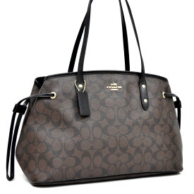 【中古】新品同様 コーチ トートバッグ シグネチャー F57842 PVC×レザー レディース ブラウン COACH [美品][送料無料]