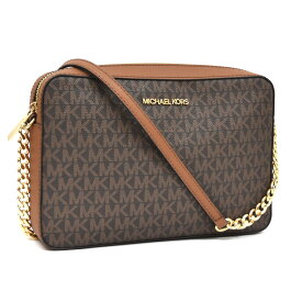【中古】新品同様 マイケルコース ショルダーバッグ MKシグネチャー PVC レデース ブラウン MICHAEL KORS [美品][送料無料]