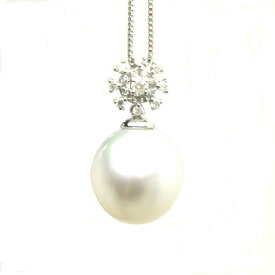 【中古】ペンダント K18WG パール ダイヤモンド0.18ct 重量5.6g レディース ジュエリー [送料無料][美品]