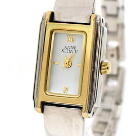 【中古】アンクライン 腕時計 ファッション SS×GP 753H レディース ホワイト文字盤×シルバー ANNE KLEIN [美品]