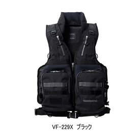 [取寄せ/8月末予定] ≪'24年3月新商品！≫ シマノ ロックショアタフベスト VF-229X ブラック フリーサイズ 120