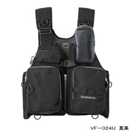 [取寄せ/8月末予定] ≪'22年3月新商品！≫ シマノ ゲームベスト VF-024U リアルブラック フリーサイズ 120