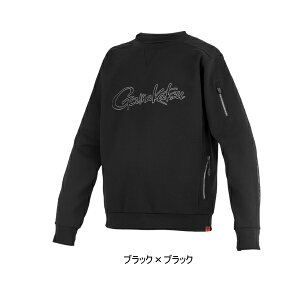 ≪'24年9月新商品!≫ がまかつ クルーネックスウェットシャツ GM-3756 ブラック×ブラック Mサイズ